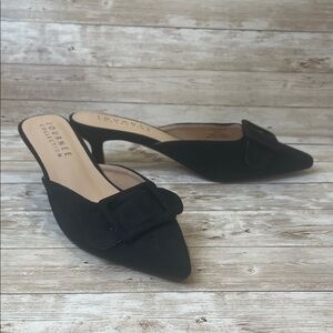 Journee Collection Black Pointed-Toe Mules NWT Size 8